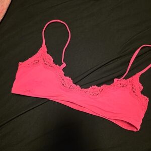 Skims Lace Trim Pink Bralette